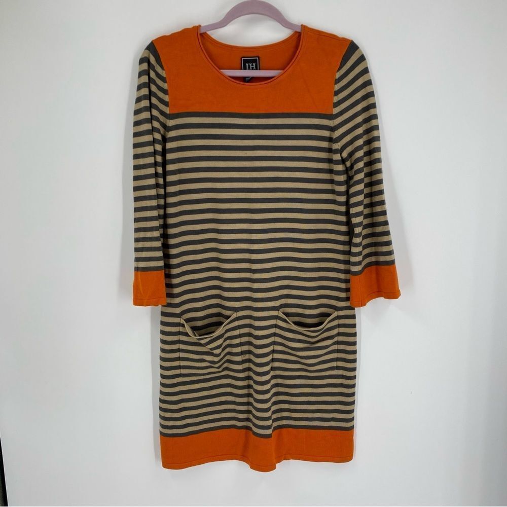 Jessica Howard Orange Knit Sweater Dress size M